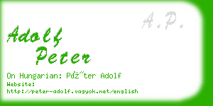 adolf peter business card